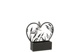 J-Line bloempot Libel - metaal - zwart - Ø 8.00 cm