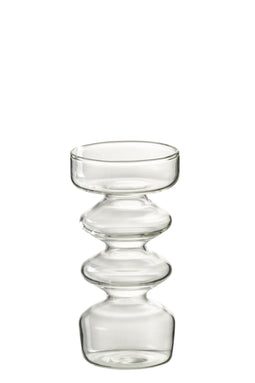 J-Line vaas Luna - glas - transparant - small