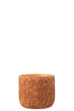 J-Line bloempot Ruw - keramiek - terracotta - small - Ø 15.50 cm