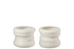 J-Line bloempot Organisch - keramiek - wit - small - 25.50 cm - 2 stuks