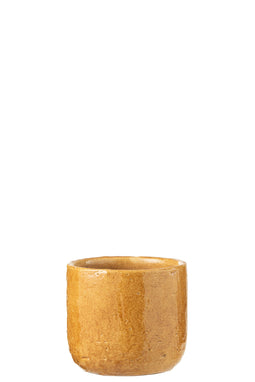 FLOWERPOT LEO CERAMIC OCHRE S