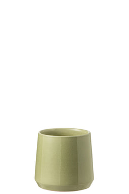 FLOWERPOT ROUND CERAMIC GRN S