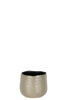 J-Line bloempot Patroon - keramiek - lichtgrijs - small - Ø 18.50 cm