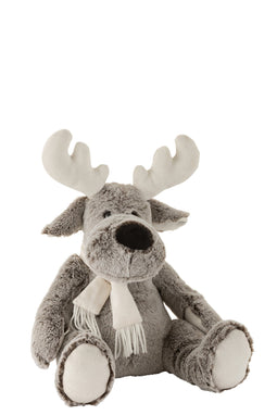 ELK+SCARF PLUSH GREY/WHITE M