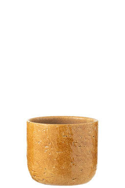 J-Line bloempot Leo - keramiek - oker - medium - Ø 18.00 cm