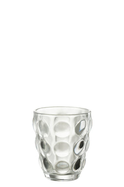 J-Line Bubble glas - drinkglas - transparant - 6 stuks - woonaccessoires