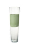 VASE DELPH GLASS TRANS/GREEN L