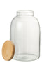 GLASS POT GLAS/BAMB TRAN/NAT L