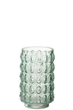 J-Line vaas Bubbels - glas - lichtgroen - small
