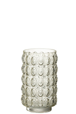 J-Line vaas Bubbels - glas - lichtgeel - small