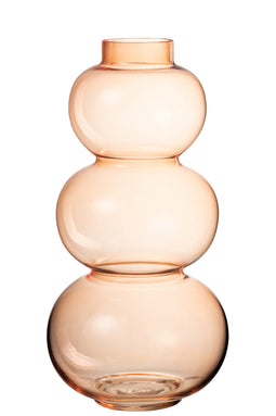 VASE GLOBES GLASS ORANGE L