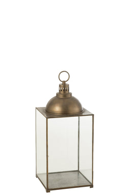 LANTERN HAGRID GLASS/IRON BR M