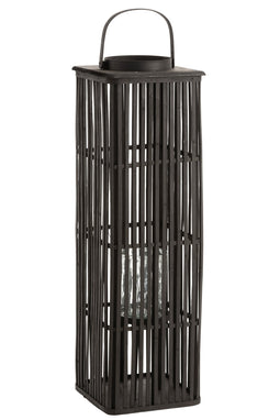 LANTERN LONG BAMBOO BLACK