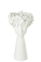 FLOWERPOT HEAD RESIN WH L