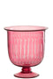 VASE ROMAN STEM GLASS RED
