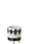 J-Line bloempot Kwast Steengoed - keramek - wit/blauw - Ø 15.50 cm