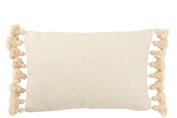 CUSHION TASSEL COTTON BGE LONG