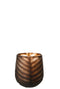 VASE CARVED GLASS BROWN SMALL