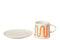 CUP + SAUCER CURVE PORC ORANGE