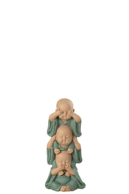 MONK SEE/HEAR/SPEAK POLY GRN S