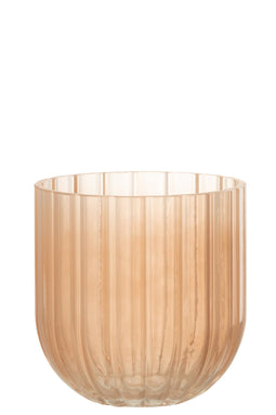 J-Line vaas Yoni Strepen - glas - perzik - small