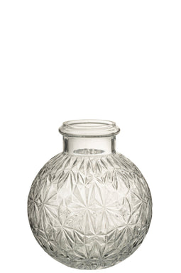 VASE BALL CUT GLASS TR S