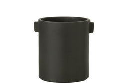 J-Line bloempot Handvat Steengoed - keramiek - zwart - Ø 14.00 cm