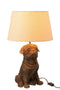 LAMP DOG SITTING RESIN BROWN
