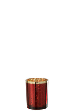 HURRICANE GOLD RIM GLASS RED M