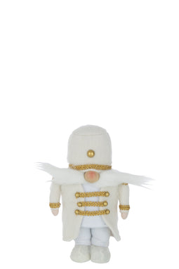 J-Line figuur Soldaat - polyester - wit/goud - small