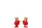 J-Line decoratie Kinderen Gewei - polyresin - rood/goud - small - 2 stuks