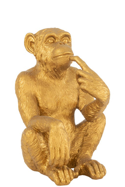 MONKEY THINKING RESIN GOLD