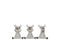 J-Line figuur Hert Zien/Horen/Zwijgen Zittend - polyresin - bruin - medium - 3 stuks