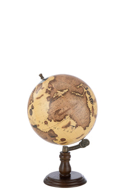 WORLD GLOBE ON FT WD OR/BR L