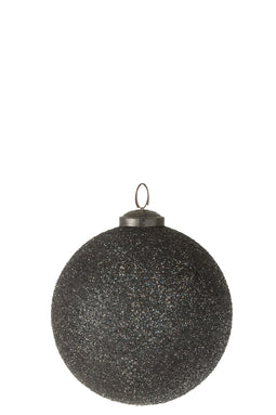 J-Line kerstbal Ornament Glitter - glas - paars - large - 4 stuks