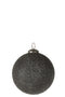 J-Line kerstbal Ornament Glitter - glas - paars - large - 4 stuks