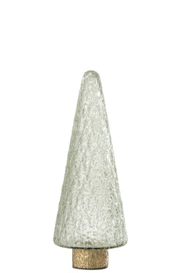 J-Line kerstboom - glas - goud/transparant - small
