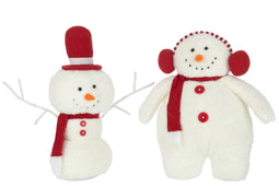 SNOWMAN SCARF TEX WH/RE L ASS2