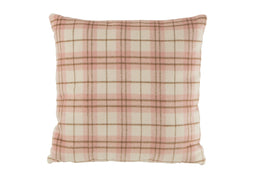 CUSHION CHECKERED TEX WH/PINK