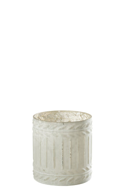 CANDLEHOLDER EZY GLASS WH M