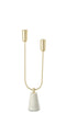 CANDLEHOLDER DUNE MAR/IR GD/WH