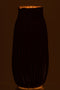 VASE NOTCHES GLASS BLACK/GD L