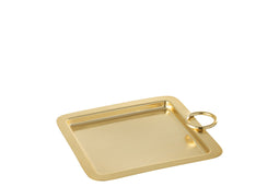 J-Line Mile plateau - dienblad - metaal - goud - small - woonaccessoires
