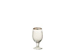 J-Line Rand glas - drinkglas - goud - 8 stuks - woonaccessoires