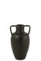 J-Line vaas 2 Armen Terracotta - keramiek - zwart - small