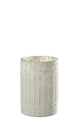 CANDLEHOLDER EZY GLASS WH L