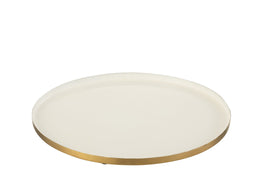 TRAY ROUND MET WH/GD
