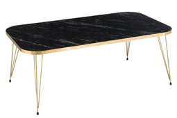 COFFEE TABLE PB/METAL GOLD/BL