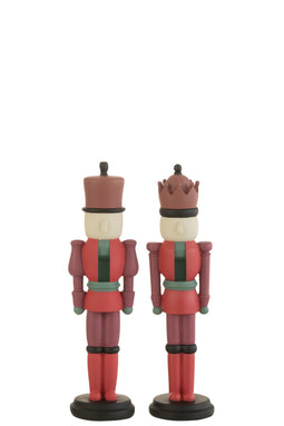 J-Line figuur Notenkraker - resine - bordeaux - small - 2 stuks