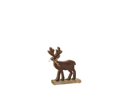 J-Line figuur Rendier - hout - bruin - small